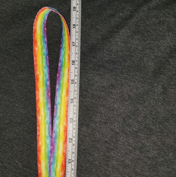 Rainbow Striped Lanyard With Card Holder - 19" - Picture 8 of 8